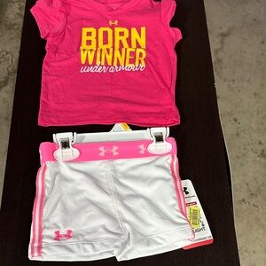 Under Armour Pink and White Baby Set